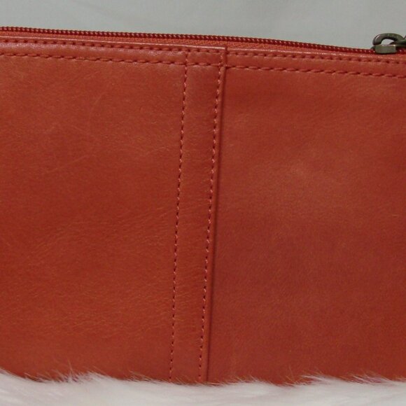COACH Burnt Orange Leather Wristlet - Picture 2 of 5